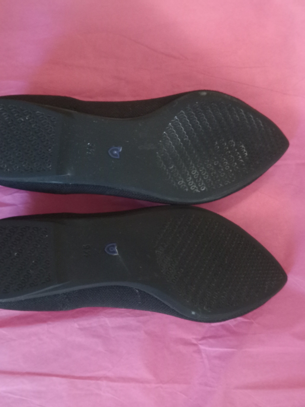Rothy's Women's Black Pointed Flat with Blue Trim - Picture 10 of 16